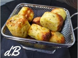 receta de bolitas de patata y salchicha en freidora sin aceite