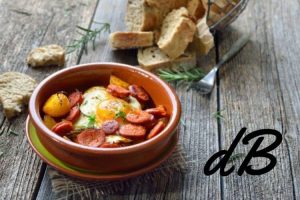 Receta de pastel de huevo y chorizo en freidora sin aceite
