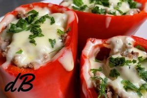 Receta de pimiento relleno asado en freidora sin aceite