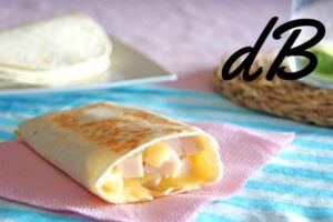 Receta de flauta de jamón y y queso en freidora sin aceite