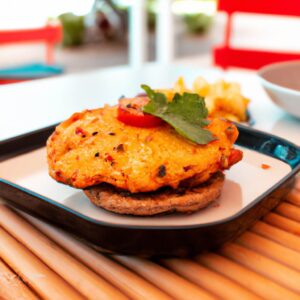 como cocinar hamburguesa chicken burger en freidora sin aceite saludable (crispy chicken)